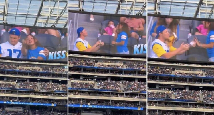 [VIDEO] Propuesta de matrimonio fallida en la «kiss cam» de los Rams: ¿un incidente real o una puesta en escena?