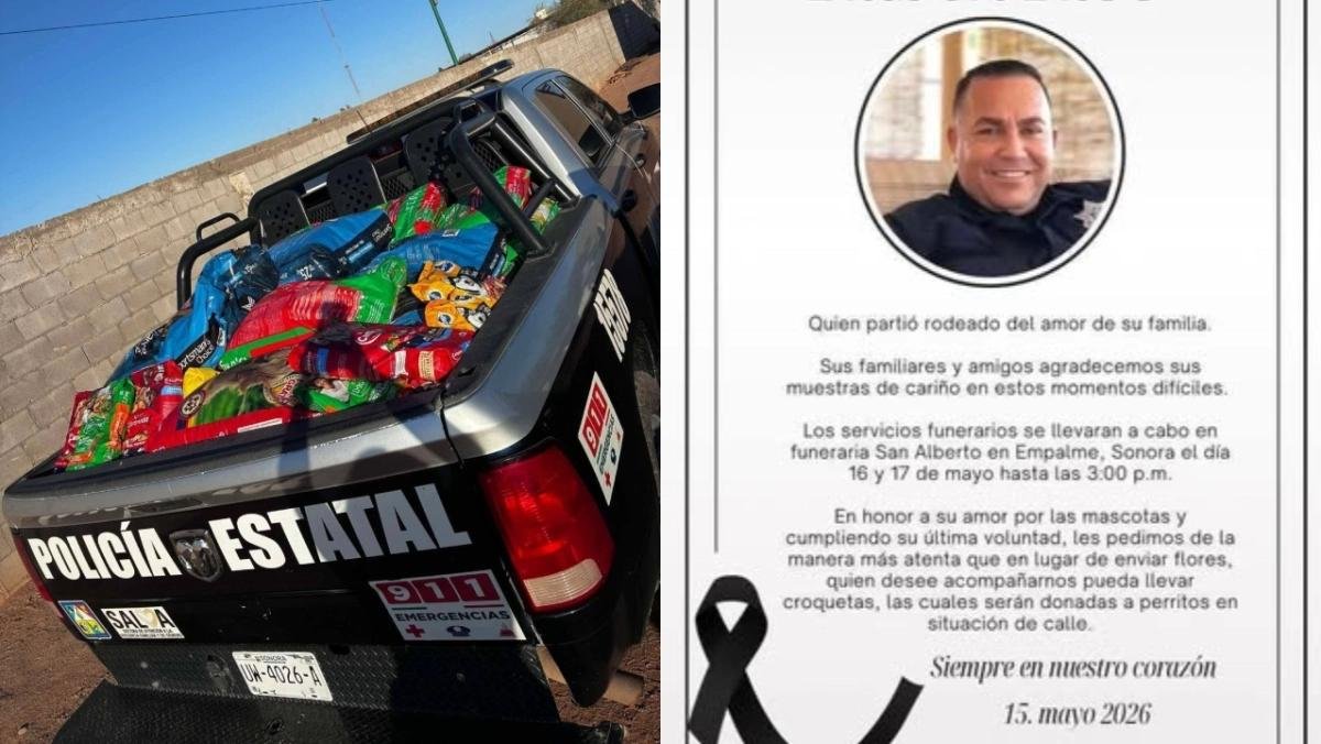 “No quiero flores, quiero croquetas para perritos callejeros”: último deseo de policía asesinado en Sonora