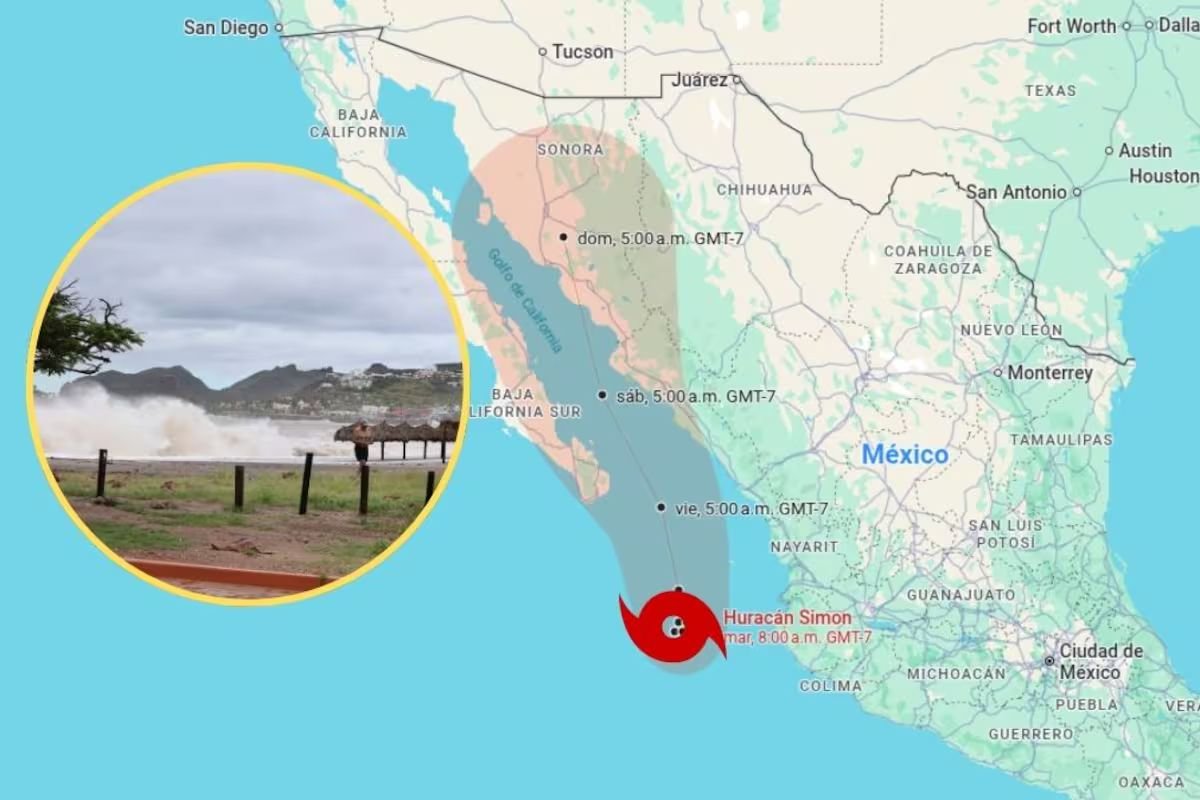 Huracán Simón podría desplazarse hacia el golfo de California y sus remanentes llegar a Sonora